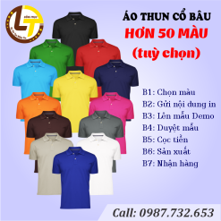 Áo Thun Cổ Bâu Đủ Màu